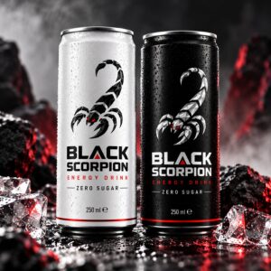 Zwei Dosen Black Scorpion Energy Drink Zero Sugar