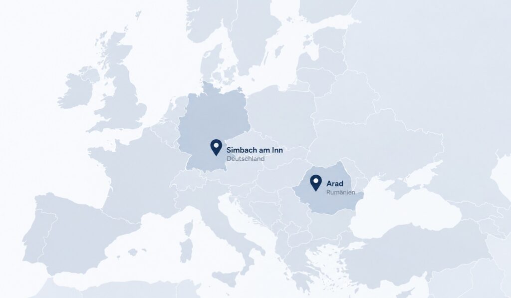 Europakarte mit den WEKU-Standorten